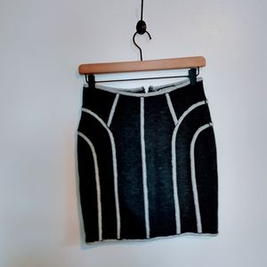 Brooklyn Industry grey mini skirt with contour piping. Size small. Mild wear